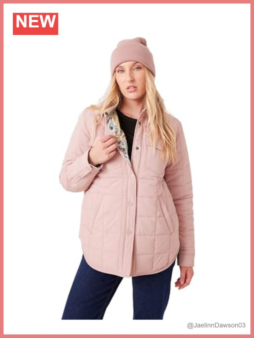 Women's Reversible Quilted Shirt Jacket Oversized Primaloft Insulated PFAS-Free